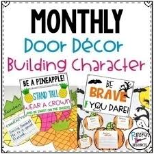 Crayola crayon door decoration or bulletin board background: Monthly Classroom Themes Decor Bundle Bulletin Board For Character Education