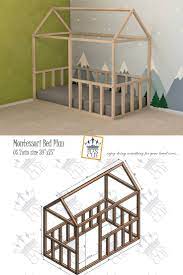 Why buy a bed and then attach bed rails, when you can do both on your own?! Montessori House Bed Plan Us Twin Size Bed Frame Easy And Affordable Diy Toddler Floor Bed Plan Diy Toddler Bed Kids Floor Bed Toddler House Bed