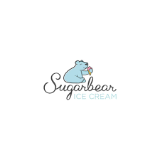 Food logotype with text, cute animal with glasses, cartoon character, badge. Pin Di Logos
