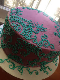Purple And Turquoise Buttercream Henna Inspired Cake Cake Cake Decorating Butter Cream