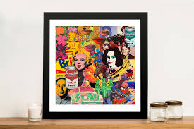 First, he laid a photograph on to the mesh of a silk screen. Andy Warhol Collage Framed Pop Art Prints Pictures Australia