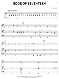 Edge Of Seventeen Piano Vocal Guitar Chords Right Hand Melody