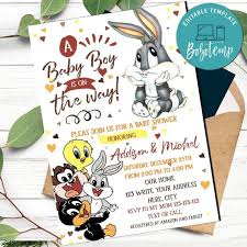 ☰ home about us privacy policy contact us. Looney Tunes Baby Shower Invitation Template Diy Bobotemp