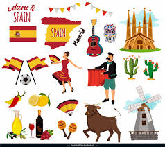 The country uses the euro as its national currency; Spain Design Elements National Symbols Sketch Free Vector In Adobe Illustrator Ai Ai Format Encapsulated Postscript Eps Eps Format Format For Free Download 5 87mb