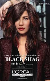 Black Shag Inoa L Oreal Haircut And Color Shag Hair Medium Length Hair Styles