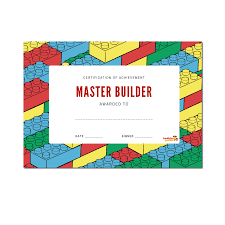 Choose a template and fully customize the colors, fonts, shapes, graphics. Lego Inspired Master Builder Certificate Printable Lego Challenge Lego Birthday First Lego League