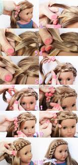 To add some texture to the hair, make. Steps On How To Do The Braided Doll Hairstyle For Easter American Girl Doll Hairstyles American Girl Hairstyles American Girl Doll Diy