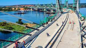 Botswana/zambia kazungula bridge aerial view (drone hd). Kazungula Bridge Nears Completion Victoriafalls24