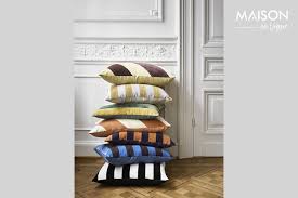 Copertura cuscino in oro massiccio in velluto **specifiche prodotto** tipo di tessuto: Voulon Cuscino In Velluto Grigio E Strisce D Oro Hk Living 50cm