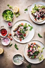 Vegan Shawarma With Portobello Mushrooms Crowded Kitchen Recipe Stuffed Mushrooms Sheet Pan Dinners Recipes Vegan Dinner Recipes