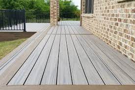 Trex enhance® composite decking sample in foggy wharf. Trex Enhance Decking In Rocky Harbor And Toasted Sand Trex Trex Enhance Decking Trex Enhance Deck Designs Backyard