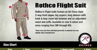 Rothco Flight Suit Size Chart Www Bedowntowndaytona Com