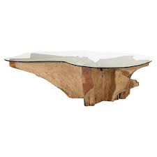 Glass Top Teak Root Coffee Table Coffee Table Teak Furniture Table
