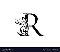 Elegant Letter R Graceful Royal Style Royalty Free Vector