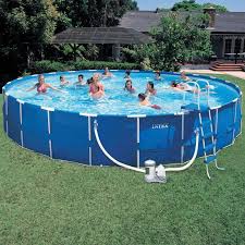 Intex Round Steel Frame Quick Pool 15 Ft X48 In Intex Swimming Pool Pool Filters Swimming Pools