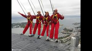 The cn tower rises to a breathtaking height above downtown toronto providing visitors with spectacular views of the city for miles around. Cn Tower Edge Walk Best Reaction Video Ever Youtube