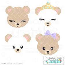 Download Cute Bear Face Svg Files Clipart For Cricut Silhouette Cutting Machines