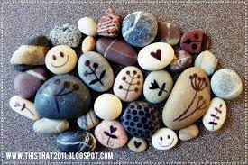 Decorated Tiny Rocks Crafts Pebble Painting Creative