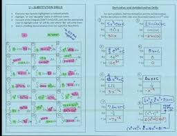 U Substitution Drills Highlight The U And Du Ad Derivative Antiderivative Drills Math Teacher Mam Ap Calculus High School Math Lesson Plans Math School