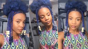 It's so nice to have, the hair is not in the way and it looks good. Styling My 4c Blue Hair Braids With Beads Hair Paint Wax Kadreanna Shakay Youtube