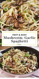 Paddestoel En Knoflook Spaghetti Diner Spaghettis Champignons Nouilles Recettes De Cuisine