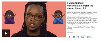 The @BBC just released a video featuring Nimco Ali entitled, "FGM and male  circumcision aren't the same." This claim is an old standby of anti-FGM  activism, but it is highly misleading in