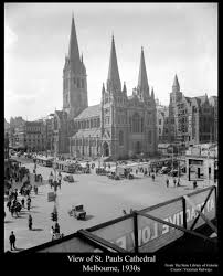 View Of St Pauls Cathedral Melbourne 1930s Melbourne Victoria Places In Melbourne Melbourne Australia