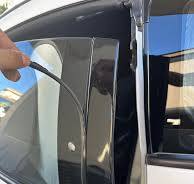 What is the black rubber strip between car windows called?
