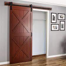 * * if installing floor guide into a concrete floor. Renin Renin 36 In X 84 In Cherry X Sliding Barn Door With Hardware Kit Bd060w01ch1che36084 Rona