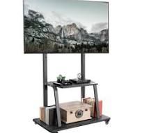 VIVO Chariot TV mobile robuste pour écrans de 42 à 100 pouces jusqu'à 150  kg, LCD LED OLED 4K, panneaux plats et incurvés, max 800 x 600 VESA,  étagère ...