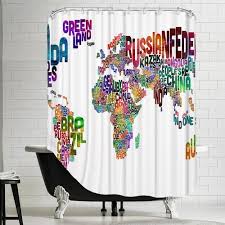 Found It At Allmodern World Map Word Shower Curtain Animal Shower Curtain Shower Curtain Shower Curtains Walmart