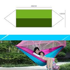 Portable parachute fabric mosquito net hammock for indoor outdoor usefeatures:comfortable,durable,easy to carrymaterial:parachute fabricbest use:backpacking,camping,casual,hiking,travelsuitable for:1 personpackage weight:0.733 kgpackage dimension:27.00 x 22.00 x 15.00 cm/10.63 x 8.66 x 5.91 inchespackage contents:1 x hammock with mosquito net,2 x hook,2 x binding rope,2 x guy rope,2 x mosquito. Camping Hammock With Mosquito Net Easylifetoolz