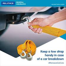 Home > personal finance > insurance companies > reliance general insurance reliance general insurance follow following share. Car Breakdowns Can Leave You Stranded Reliance General Advises You Carry A Tow Strap So You Never Have To Leave Y Car Insurance Car Insurance Online Insurance