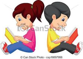 Download this free vector about flat background of cute boy reading a book, and discover more than 14 million professional graphic resources on freepik. Cartoon Boy And Girl Reading Book Csp16697956 Girl Reading Book Boy And Girl Drawing Cartoon Boy