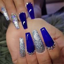 Gorgeous Dark Blue Coffin Nail Designs You Must Try This Winter Dark Blue Nails Coffin Nail Blue Acrylic Nails Glitter Silver Acrylic Nails Blue Coffin Nails So excited to reveal my favorite colours from the new sea siren collection.