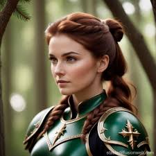 Ultra-Realistic Knight with Green Armor and Dynamic Lighting