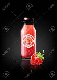 Strawberry Juice In A Glass Bottle For Design Advertisement And Royalty Free Cliparts Vectors And Stock Illustration Image 73256119