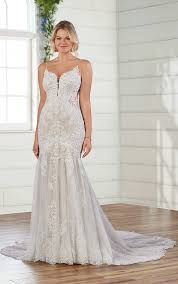 Bohemian Inspired Beach Wedding Dress With Matte Lace In 2020 Fit And Flare Wedding Dress Size 12 Wedding Dress Wedding Dresses