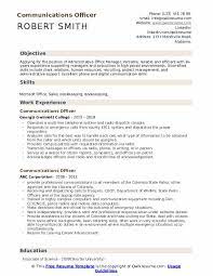 Communications Officer Resume Samples Qwikresume