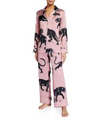 Olivia Von Halle Lila Diablo Printed Silk Pajama Set Bergdorf Goodman