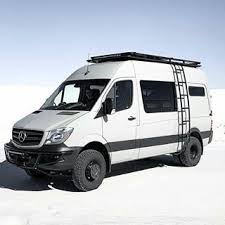 Sprinter Van With Aluminess Roof Rack Ladder And Light Bar Pic Jessgoing And Vanlifecustoms On Instagram In 2020 Sprinter Van Van Mercedes Van