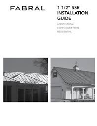 Fabral Ssr Metal Roofing Installation Manual
