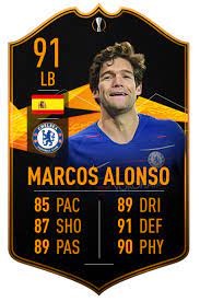 Marcos alonso is a left fullback from spain playing for chelsea in the england premier league (1). Marcos Alonso Uel Live Potential Card Fifa
