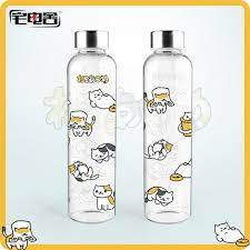 宅电舍猫咪后院玻璃杯透明便携水瓶日系创意杯子可爱动漫吃货猫 tmall com天猫 neko atsume atsume neko