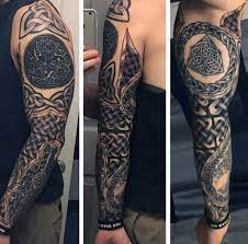 Top 43 Celtic Sleeve Tattoo Ideas 2021 Inspiration Guide Celtic Sleeve Tattoos Full Sleeve Tattoos Viking Tattoo Sleeve