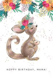Easily customize cards & invitations to download, print or send online free. Kangaroo Flowers Free Birthday Card Greetings Island