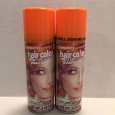 2 Orange Temporary Hair Color Hairspray Wash Out College Spirit Halloween Spray Temporary Hair Color Hairspray Color Shampoo