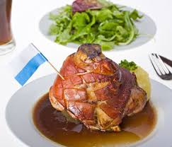 Bavarian Pork Knuckle With A Beer Gravy Amazing Sauces And Marinades Pork Hock German Cuisine Pork Dishes