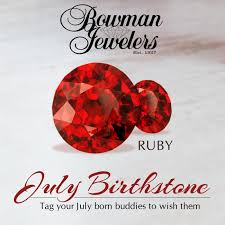 Happy Birthday To July Babies Deep Red Ruby Is Your Birthstone An Excellent Stone For Recharging Your Energy Levels J Birthstones July Baby July Birthstone