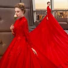 Bescheidenes muslimisches rot brautkleider / hochzeitskleider 2020 ballkleid durchsichtige eckiger ausschnitt lange ärmel applikationen spitze perlenstickerei lange rüschen. Braut Hochzeitskleid Chinesisches Cheongsam Kleid Retro Lange Armel Stehkragen Brokat Komplex Spitze Embroid Long Fengqi Hochzeit Toast Kleidung Ping Size S Brautkleider Bekleidung